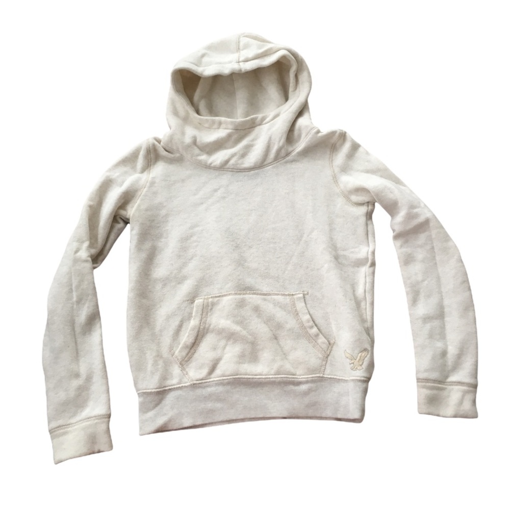 Cozy American Eagle Outfitters Helmet Hoodie in White/Grey S